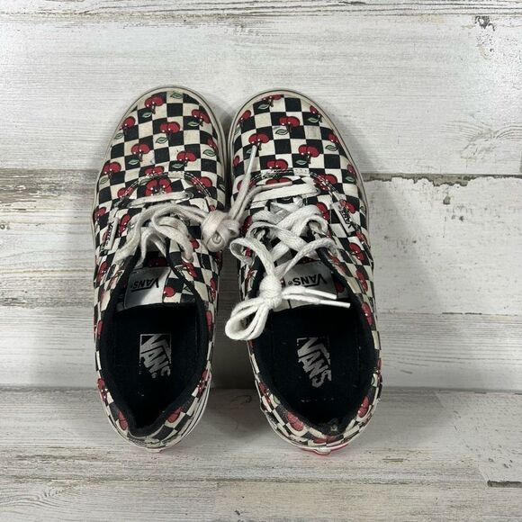 Vans Missy / Junior Doheny Cherry Checker Low Top Sneakers Black/White Size‎ 3 - Picture 7 of 9